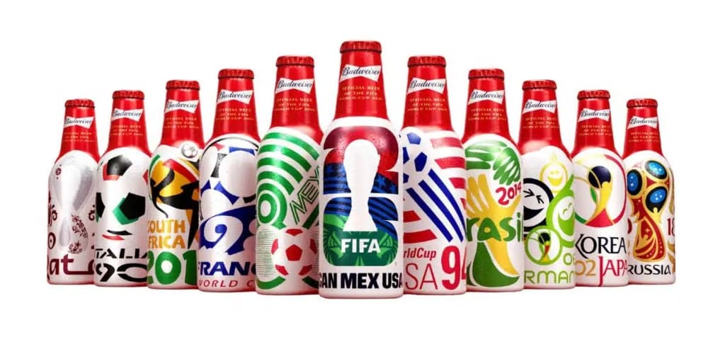 Budweiser lança garrafas de alumínio colecionáveis para a Copa do Mundo