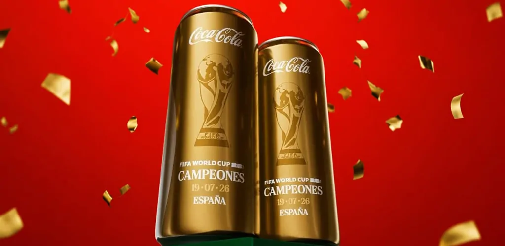 Coca-Cola cria lata de alumínio dourada para celebrar o título da Espanha